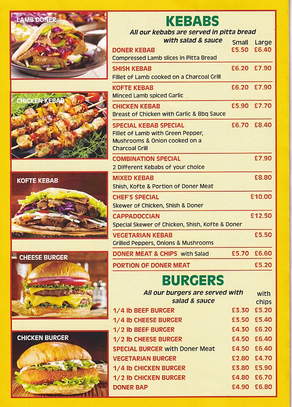 Menu 2 of Blaenau Takeaway