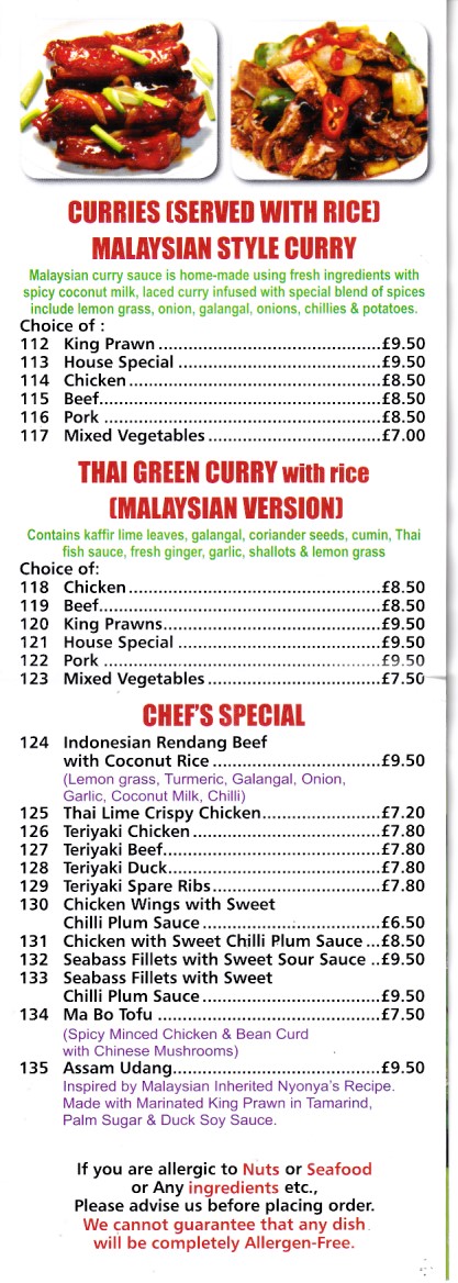 Menu of China Palace, Takeaway in Criccieth