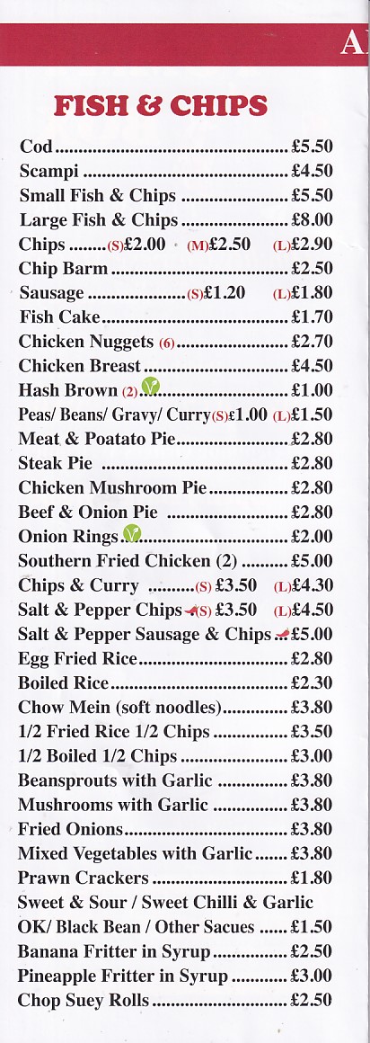 Menu of Yummy Box, Chinese Takeaway in Pwllheli