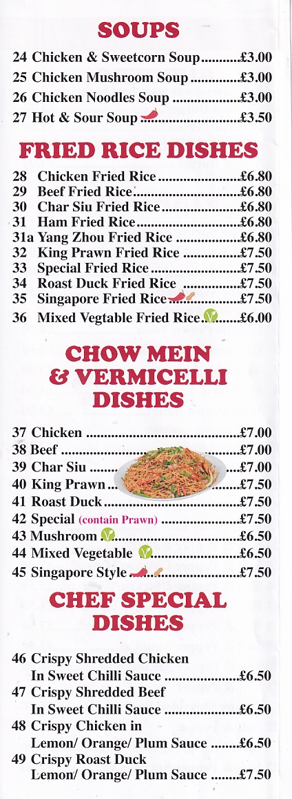 Menu of Yummy Box, Chinese Takeaway in Pwllheli